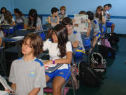 As turmas reagiram com grande interesse na aula