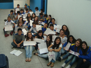 Os alunos ficaram encantados com a metamorfose das linhas e no esconderam a admirao